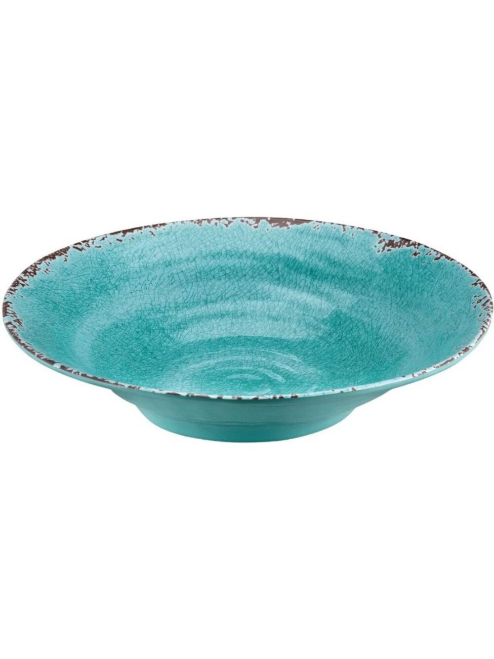 Rustic Textured 16" Melamine Serving Bowl - BPA-Free, Large for Salad